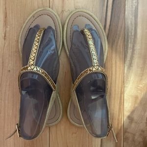 Aldo Gold Sheeny Sandals
